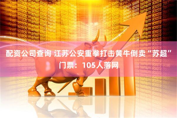 配资公司查询 江苏公安重拳打击黄牛倒卖“苏超”门票：105人落网